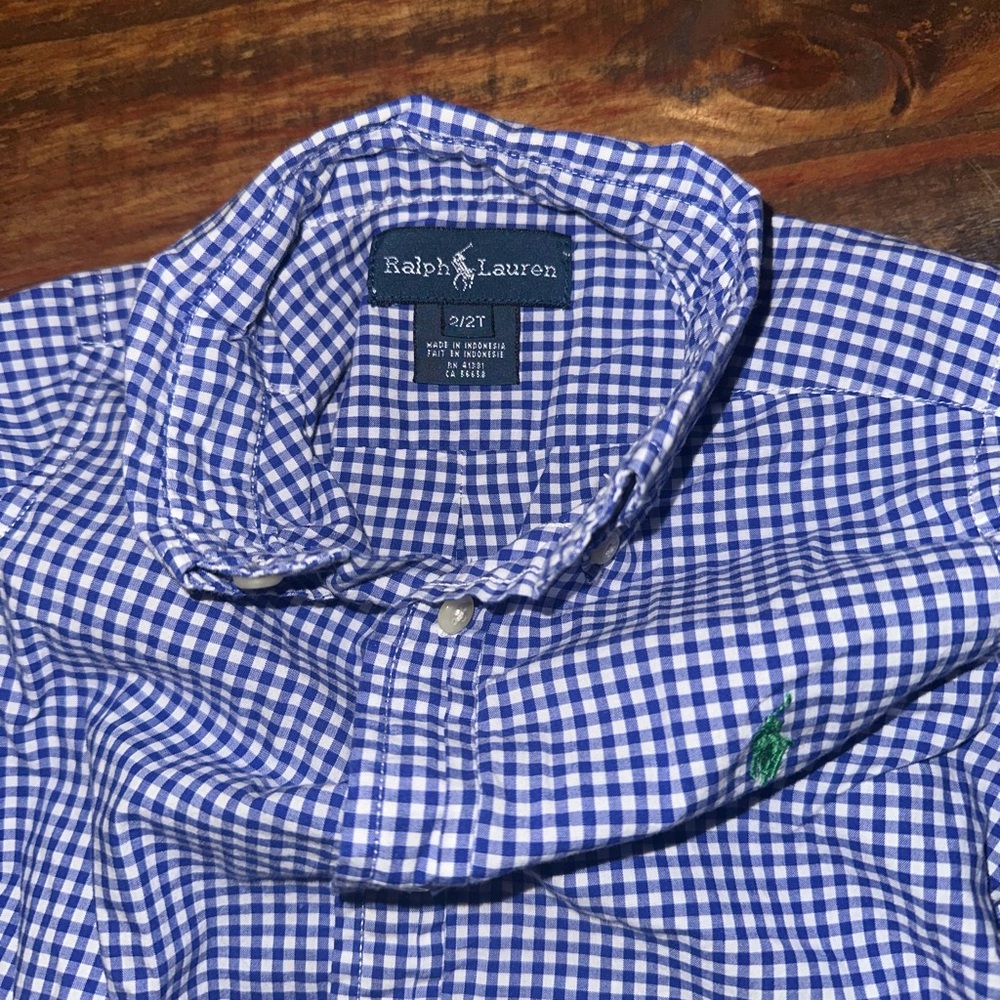 Ralph Lauren Boys Blue Gingham Shirt